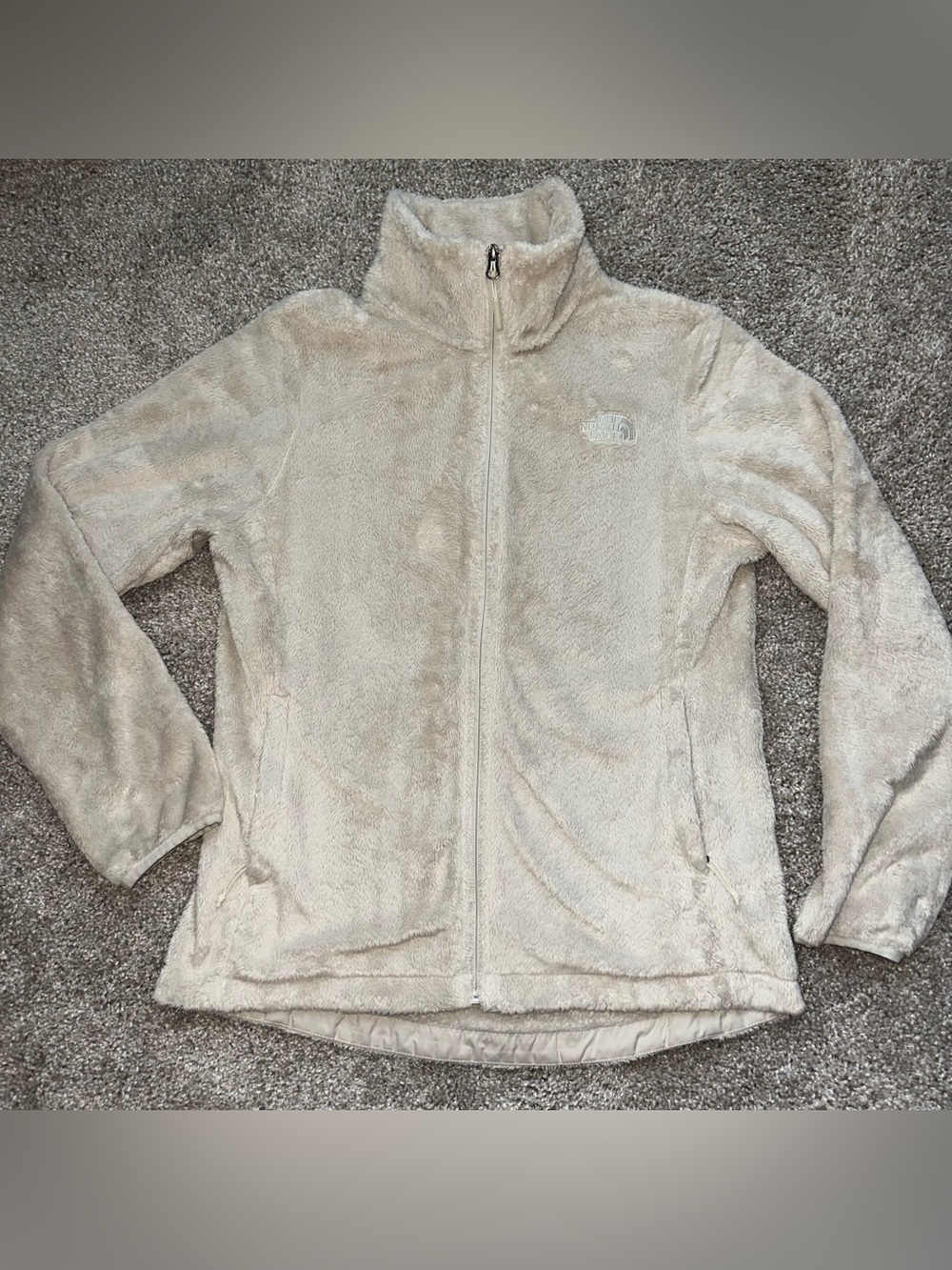 The North Face Women's Beige Plush Full-Zip Teddy Jacket